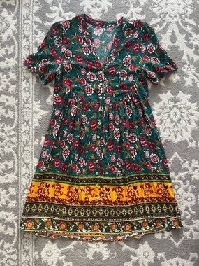 Cupshe Floral Button Down Dress